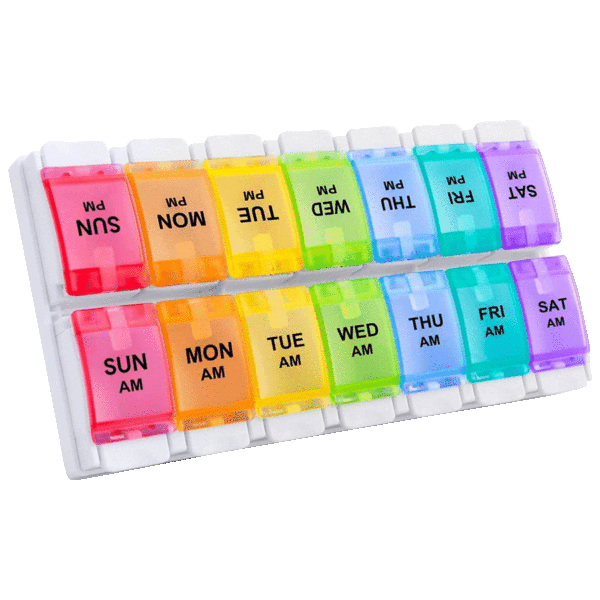 SideDeal Ciana AM/PM Weekly Seven Day Colorful Pill Organizer