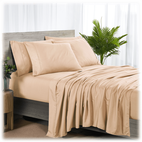 Meh Bibb Home 6Piece Rayon from Bamboo Sheets with SureGrip Straps