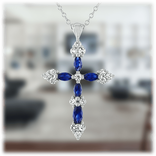 MorningSave Tamborat Elegant Diamond Cross 18K Gold Necklaces