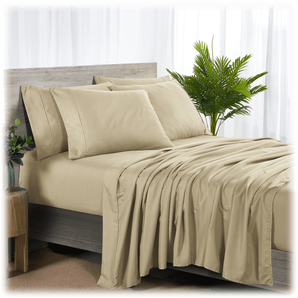 Meh Bibb Home 6Piece Rayon from Bamboo Sheets with SureGrip Straps