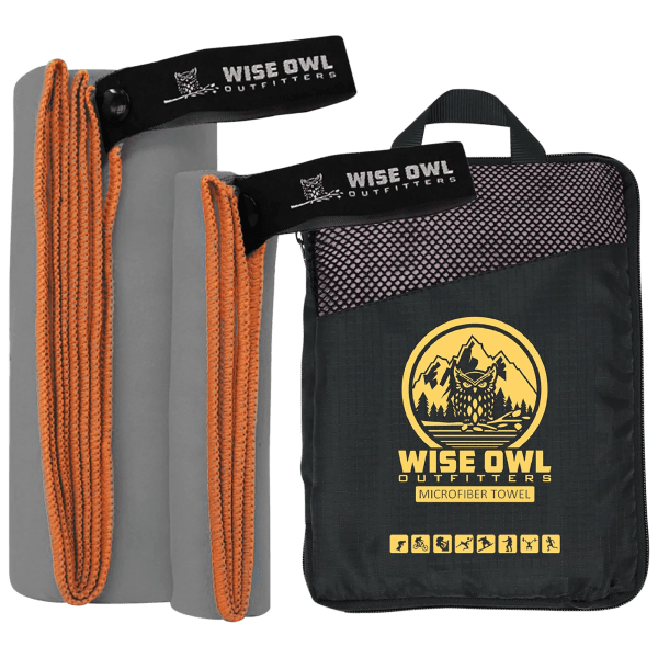Oreiller De Camping Wise Owl Outfitters - Le Snoozy Voyage - Gris - Petit Format Avec Housse De Rangement