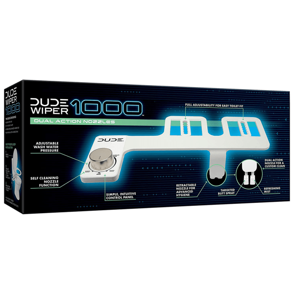 SideDeal DUDE Wiper 1000 SelfCleaning DualNozzle Bidet Attachment