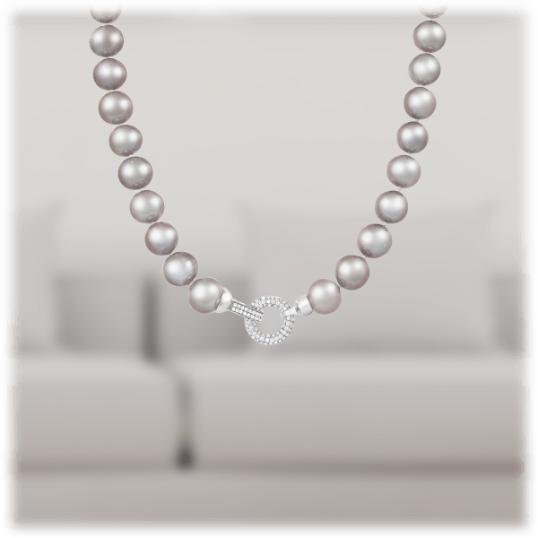 Morningsave Splendid Pearls Gray Pearl Necklace In Sterling Silver