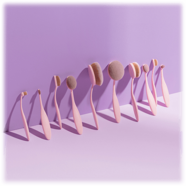 MorningSave Vanity Blend Party 10 Piece Oval Makeup Brush Set