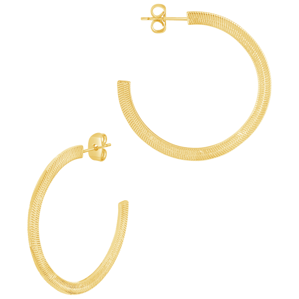 MorningSave Rox & Rose Herringbone Chain Hoops