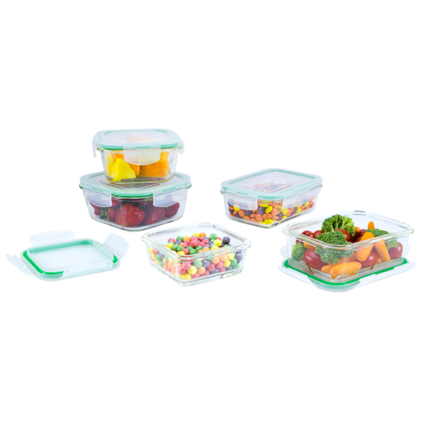 MorningSave Eatneat 5Piece Glass Food Storage Containers With