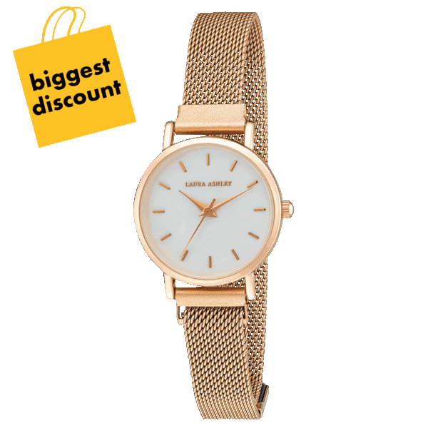 MorningSave Laura Ashley Women's Sleek Blush 29mm Mesh Bracelet