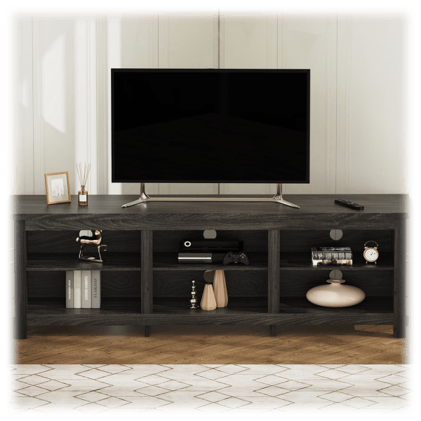 MorningSave Homfa Classic 6 Cubby TV Stand with Storage Compartment