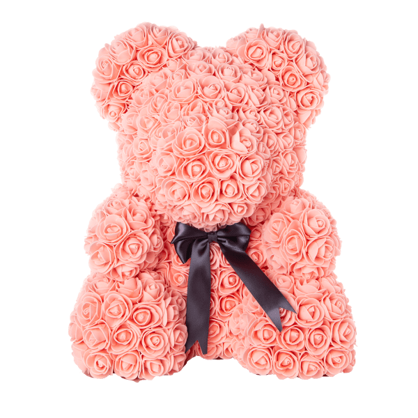 teddy bear made out of roses