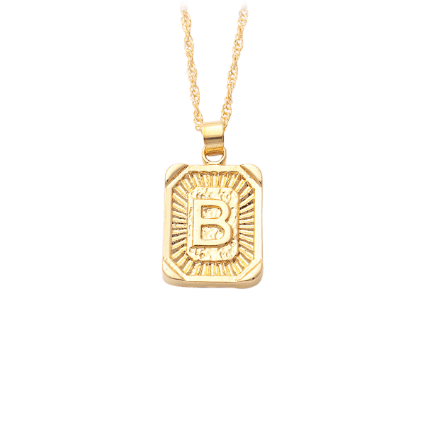 MorningSave Golden NYC Jewelry Italian Initial Necklace in 14K Gold Plated Singapore Chain