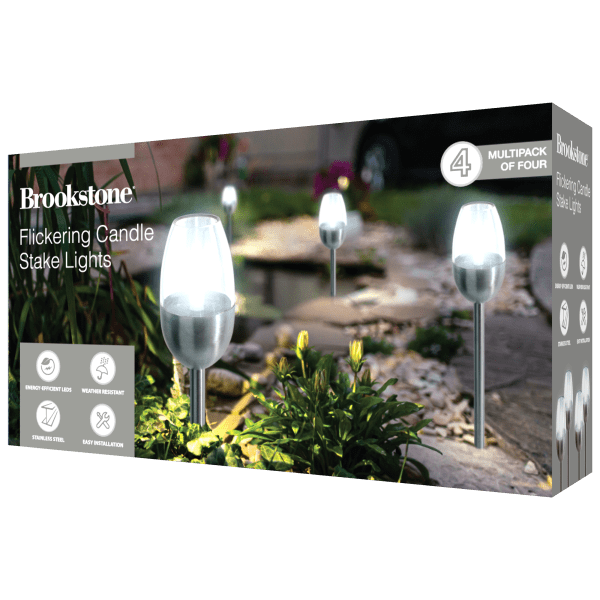 MorningSave 4 Pack Brookstone Candle Stake Lights