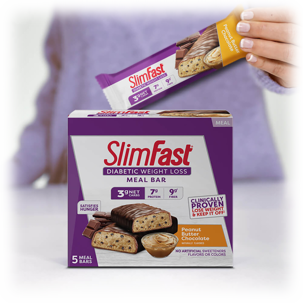 MorningSave 40Pack Slimfast Peanut Butter Chocolate Weight Loss Meal Replacement Bars