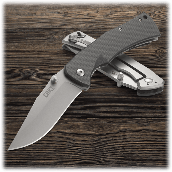 Meh CRKT Gulf Stone Wash OR Xan Carbon Fiber Knife with G10 Handle