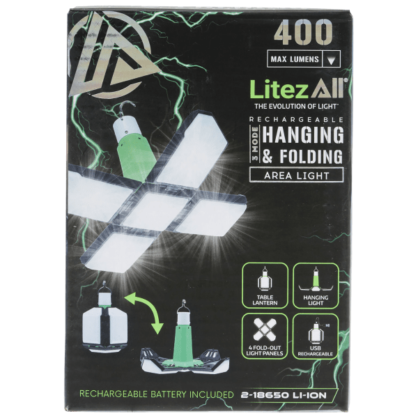 litezall rechargeable folding area light