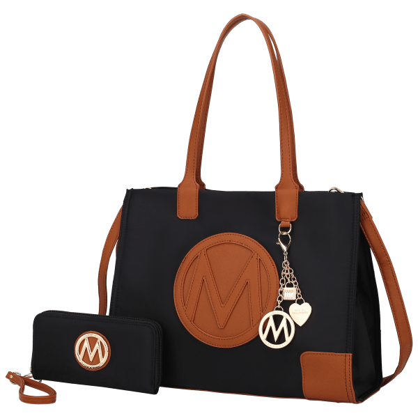 New Designer MKF Collection 2 pc. set Signature Tote Bag Handbag Purse Mia  K.