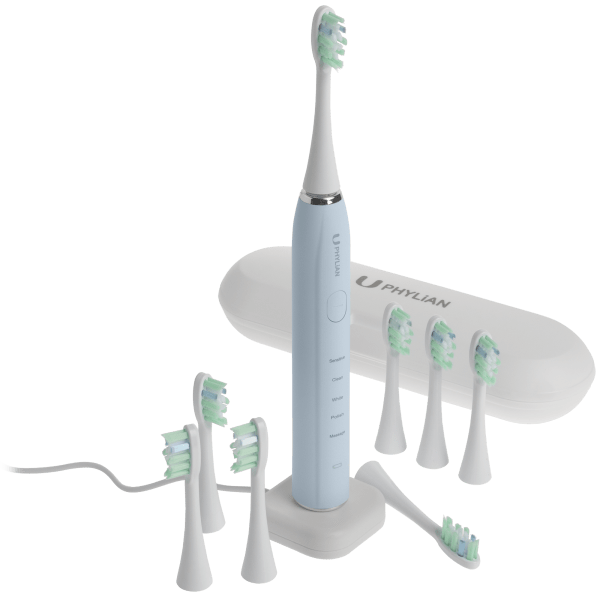 MorningSave Phylian 15 Sonic Electric Toothbrush with 8 Brush Heads