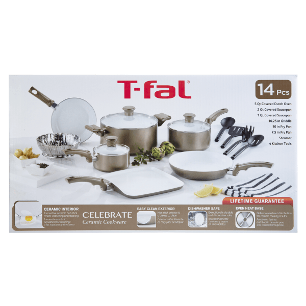 T-fal Initiatives 14-Piece Ceramic Cookware Set 