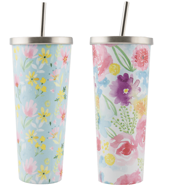 MorningSave: 2-Pack: Cambridge 24 oz Insulated Tumblers with Straw