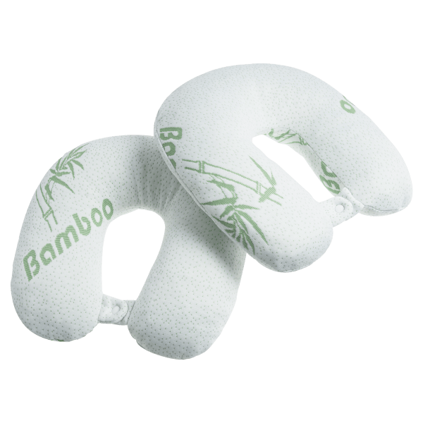 MorningSave 2Pack Bamboo Memory Foam Travel Pillows
