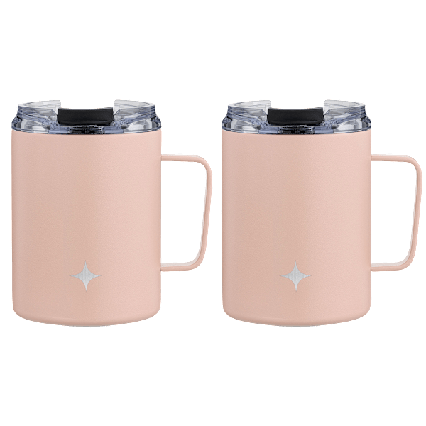 SideDeal: 2-Pack: JoyJolt 12oz Coffee Mugs with Handle & Clear Flip Lids