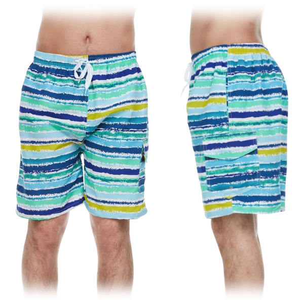 Meh 3 Pack Mens Quick Dry Swim Shorts With Cargo Pocket Assorted