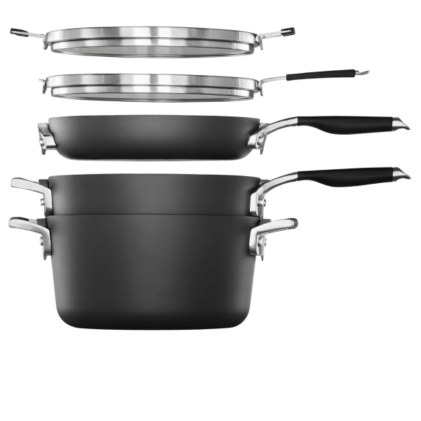 SideDeal Calphalon Select 7Piece Space Saving Anodized Cookware Set