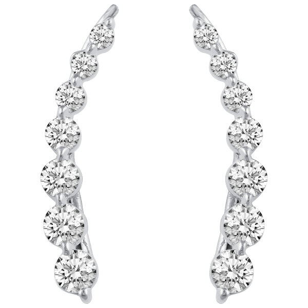 MorningSave Prime and Pure Shiny Ear Jacket Crawler Earrings in 925