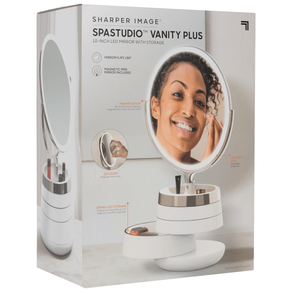 MorningSave Sharper Image SpaStudio 10” LED Vanity Mirror with Built