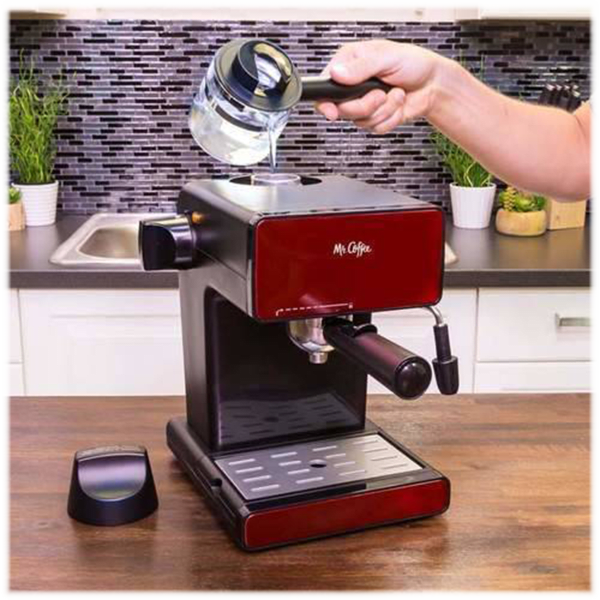 Mr. Coffee BVMC-ECM260-R Steam Espresso & Cappuccino Maker Red