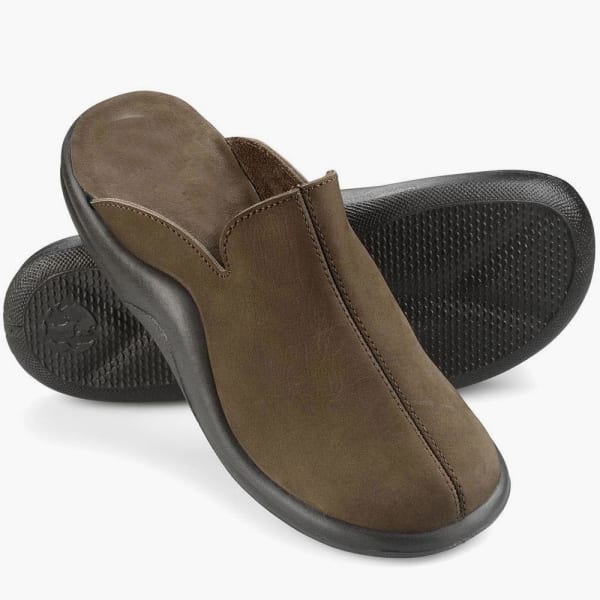 Hammacher Schlemmer Men\'s Walk On Air Suede Brown Indoor/Outdoor Slipper Mules Hammacher Schlemmer | Shoes | Hammacher Schlemmer Mens Walk  main image 4