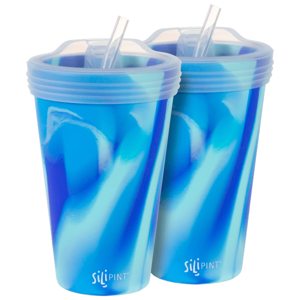 MorningSave: 2-Pack: Silipint 16 Oz. Silicone Tumblers With Lid