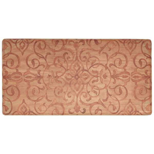 39 x 20 PVC Rustic Medallion Anti-Fatigue Kitchen Floor Mat Cream - J&V  Textiles