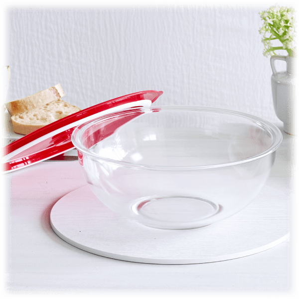 Meh 2Pack Decor Glass Bowls with Vented Lids
