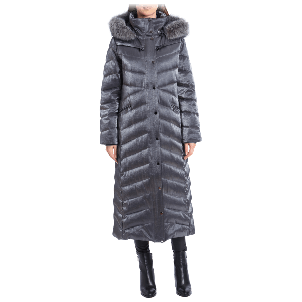 Badgley Mischka Iridescent Maxi Puffer