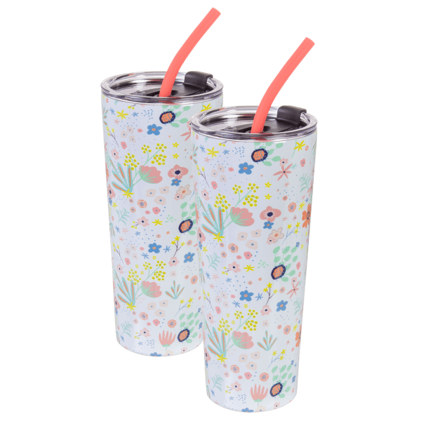 MorningSave: 2-Pack: Cambridge 24 oz Insulated Tumblers with Straw