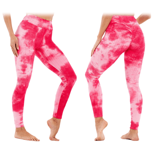 Morningsave Womens Tie Dye High Waist Tummy Control Butt Lift Yoga Pants Workout Leggings 3541