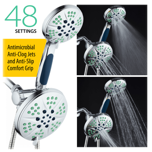 MorningSave NOTILUS Antimicrobial Shower Head With Wand