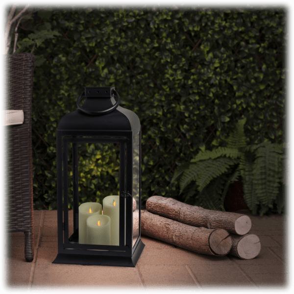 MorningSave Luminara Matchless 21" Lantern with Moving Flame LED