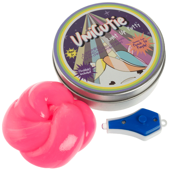 SideDeal 12Pack UniCutie Assorted UV Reactive Putty with Flashlight