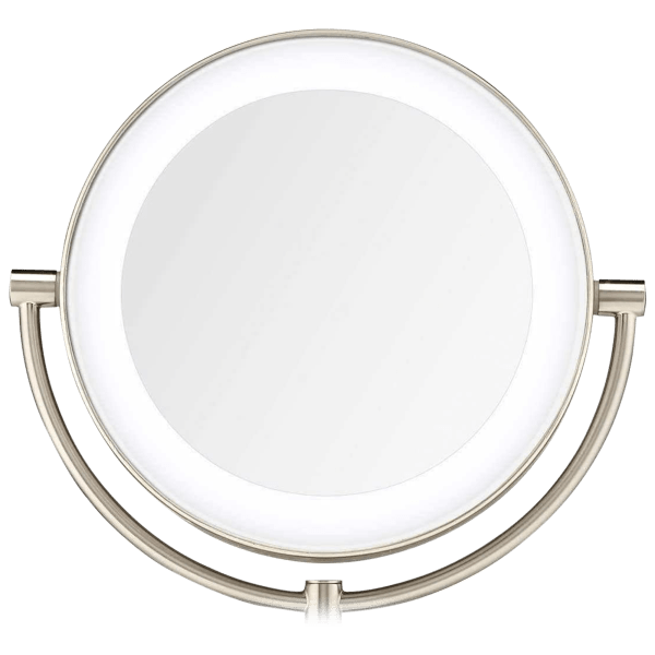 Miroir De Maquillage Lumineux Conair Reflections Halo - LED, 1x/10x, Support Téléphone Amovible - Chrome Poli