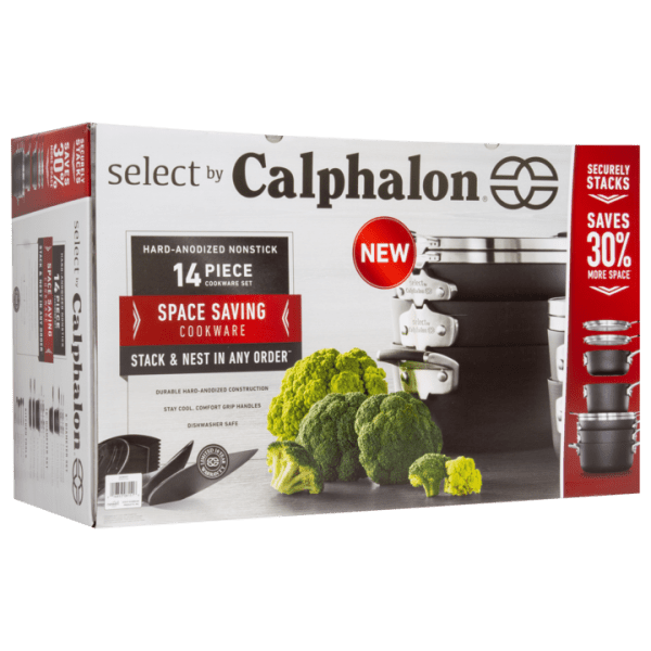 Calphalon Space Saving Hard-Anodized Nonstick 14pc Cookware