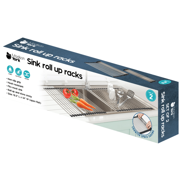 MorningSave 2Pack Madison York Roll Up Kitchen Sink Drying Rack