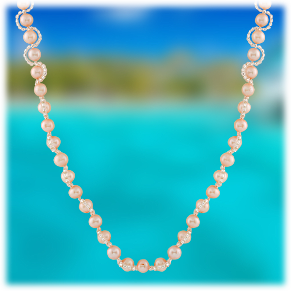 Morningsave Splendid Pearls Braided Pink Pearl Necklace