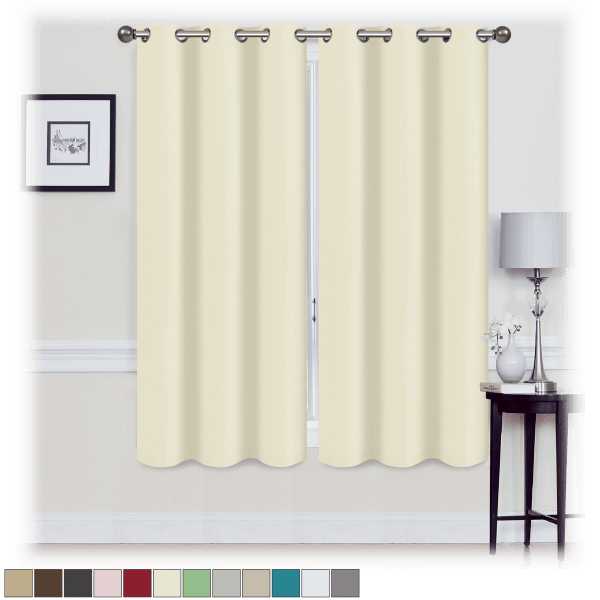 MorningSave 2Pack 63" FoamBacked Blackout Curtain Panels