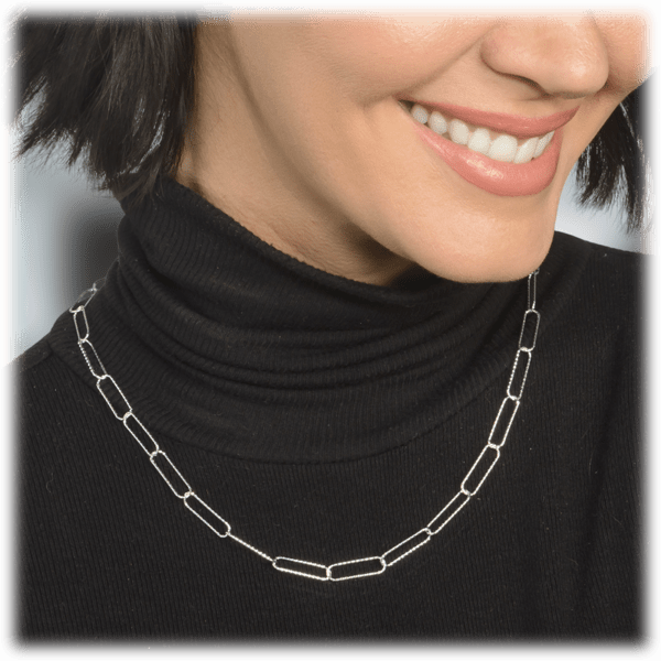 MorningSave Your Choice Textured Paper Clip Chain Necklace in 18" or 20"