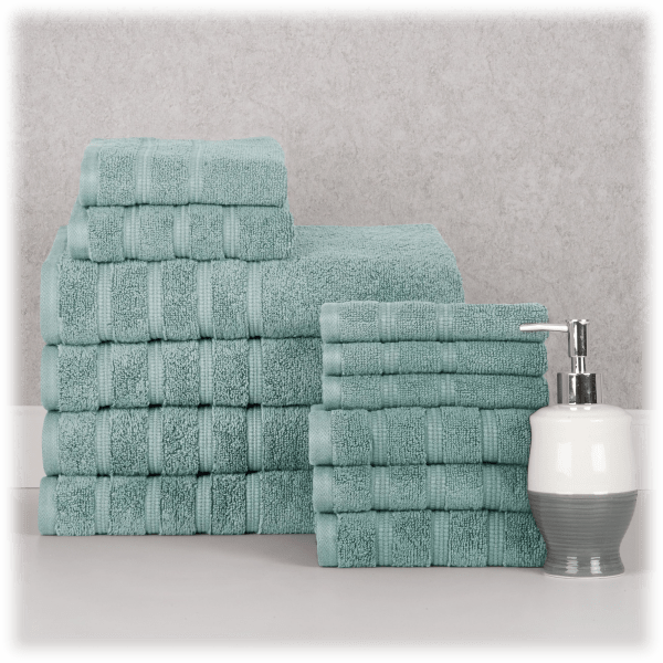 4pc Villa Bath Towel Set Aqua - Royal Turkish Towel