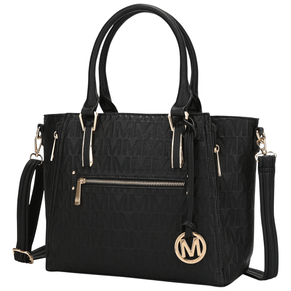 MKF Collection Jeneece Tote Bag Donna In Pelle PU - Borsa A Mano E Tracolla Spaziosa 38x28x12 Cm, Colore Signatures