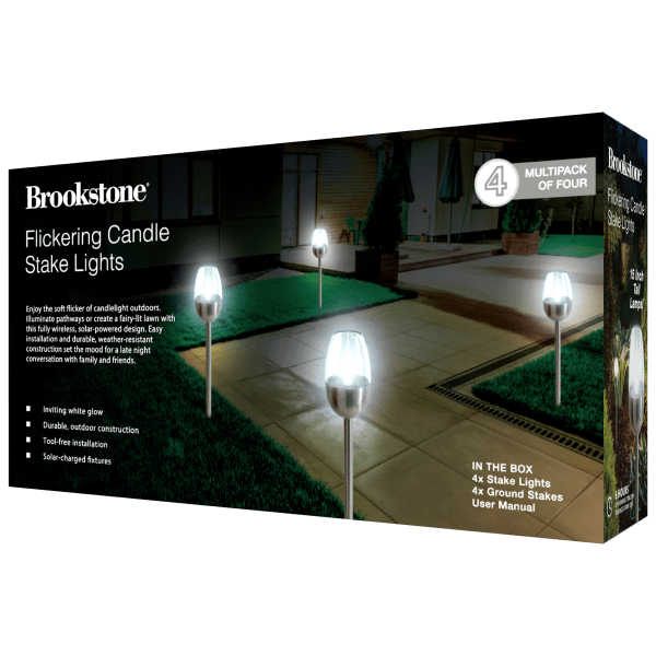 MorningSave 4 Pack Brookstone Candle Stake Lights