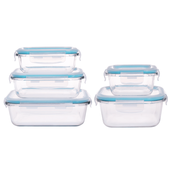 Genicook Porduct LLC 10 pc Glass Food storage container set w/ glass lids