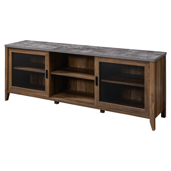 MorningSave Walker Edison Arthur 70" Industrial Sliding Mesh Door TV Stand